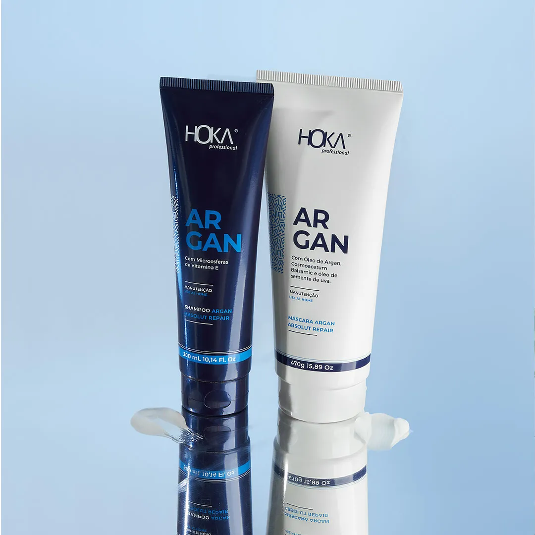 HOKA - Kit Shampoo e Máscara Argan Reparação Absoluta - Gama Home Care