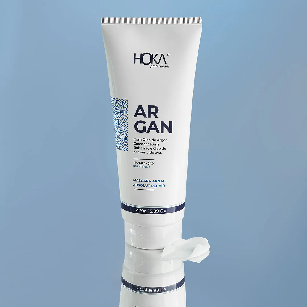 HOKA - Máscara Argan Hidratação e Reparação Para Cabelos Ressecados - Gama Home Care - 470g